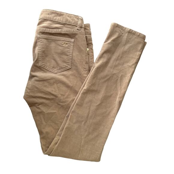 Tory Burch Super Skinny Jean Tan Corduroy Sz 26 - Picture 1 of 7